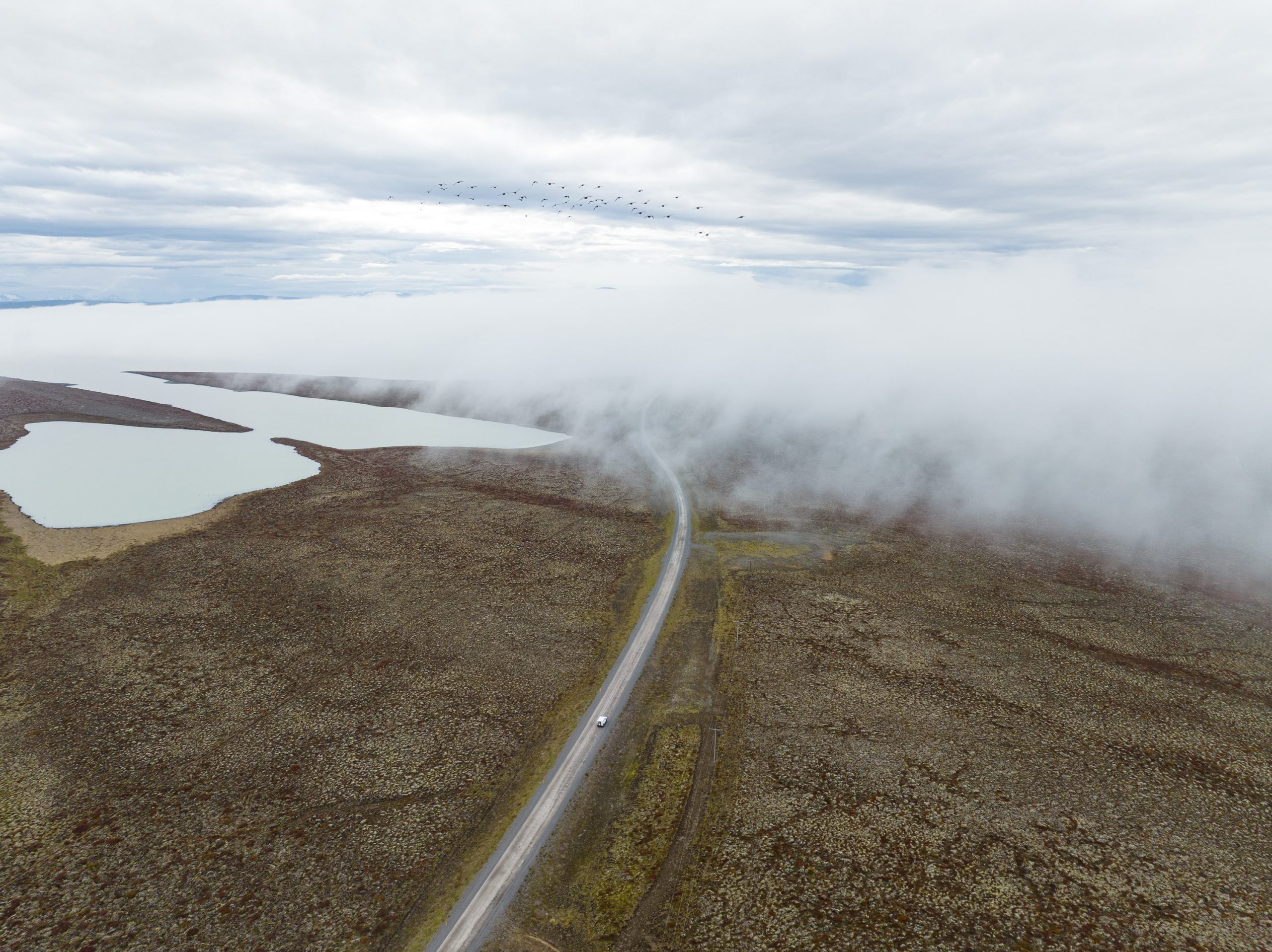 désert de Kjölur vue en drone