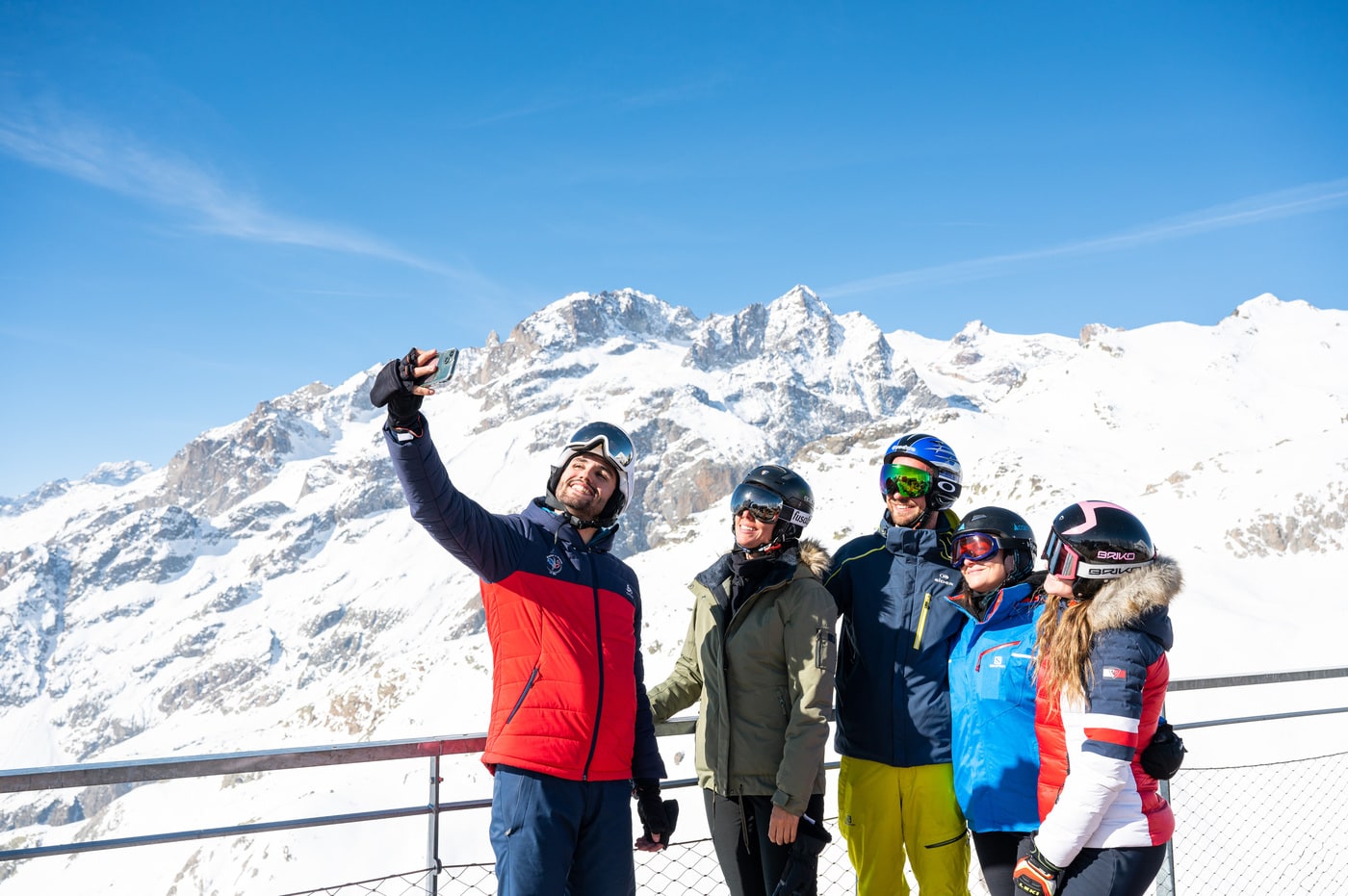 serre chevalier hiver selfie skieurs